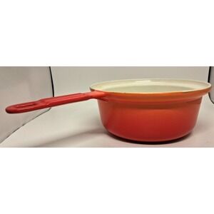 Descoware 89-A 18 M Belgium Flame Orange Cast Iron Saucepan NO LID
